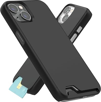 just4you 超薄卡硬壳兼容苹果 iphone 13 mini [存储,哑光表面]