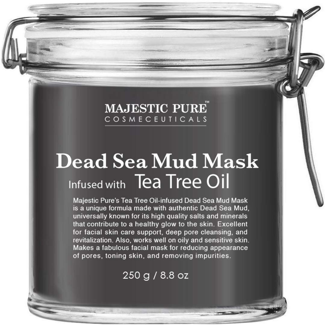 MAJESTIC PURE Dead Sea Mud facial mask, added with tea tree oil - to support easy and oily skin, suitable for both men and women - to fight against white and black heads - to help reduce the appearanc