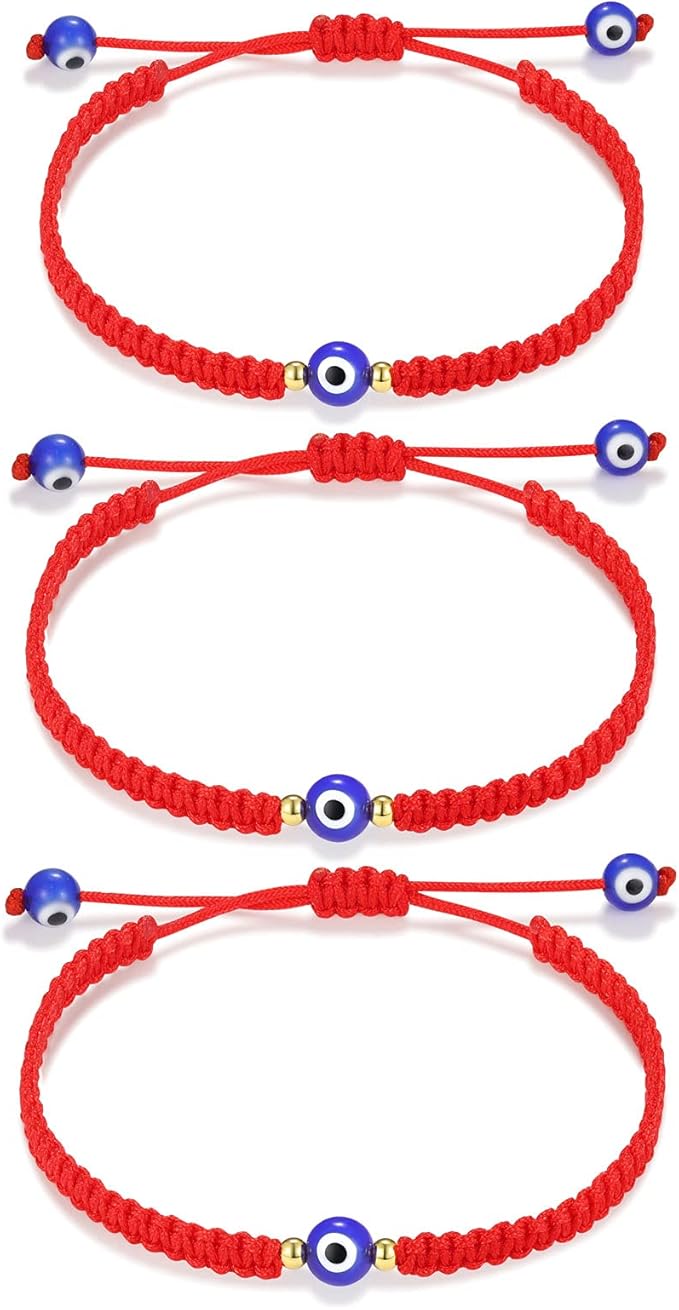 kabbalah 红色保护 ojo turco 护身符纳扎尔字符串手链首饰 适合家庭