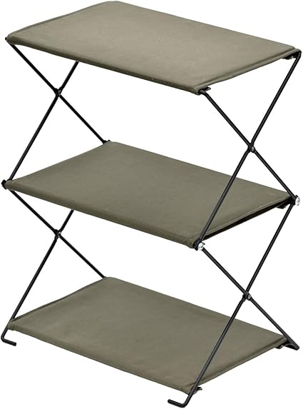 Bundok バンドック 折叠架轻便储物架棉布野营配件折叠储物小巧型3 层卡其色bd 196 亚马逊中国 运动户外休闲