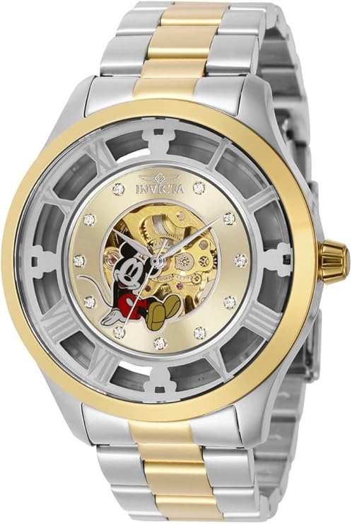 invicta 迪士尼限量版米老鼠机械男士手表 - 45 毫米.金色.