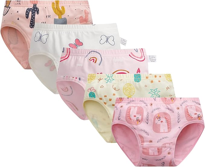 qksfsdf 女孩棉质内裤柔软男孩短裤儿童平角内裤,5 件装