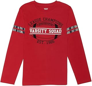 french toast 男孩长袖图案足球 t 恤