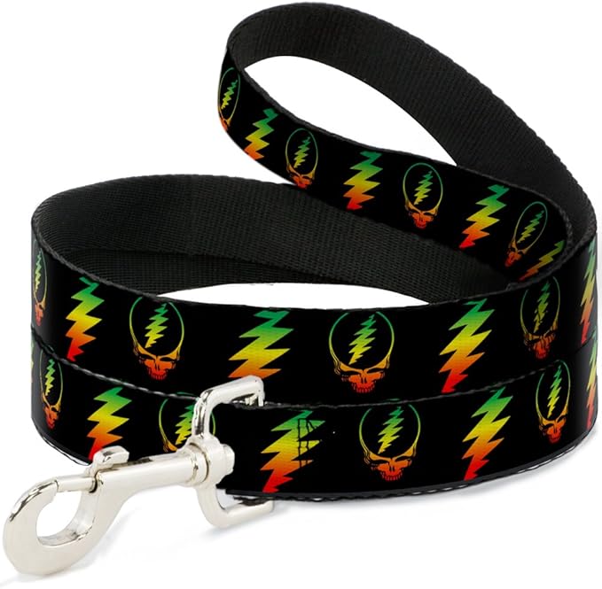 狗绳 steal your face lightning bolt repeat black rasta 6 英尺长