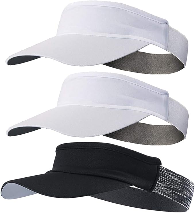 wrels 3 件装运动遮阳帽男式女式,柔软轻质可调节可折叠帽带吸汗带