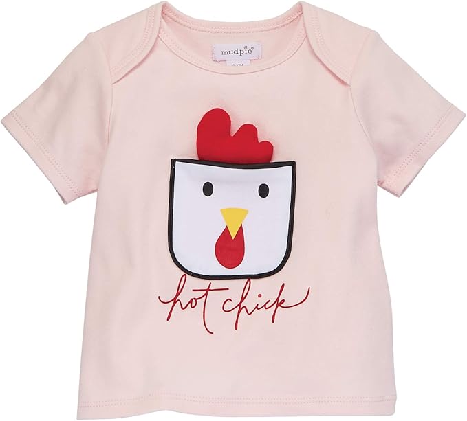 mud pie 婴儿女童鸡农舍 t 恤 个月