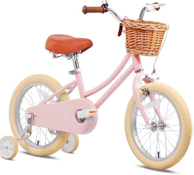 petimini 儿童自行车带篮子,适合 2-8 岁女孩 12 14 16 18 英寸带铃铛