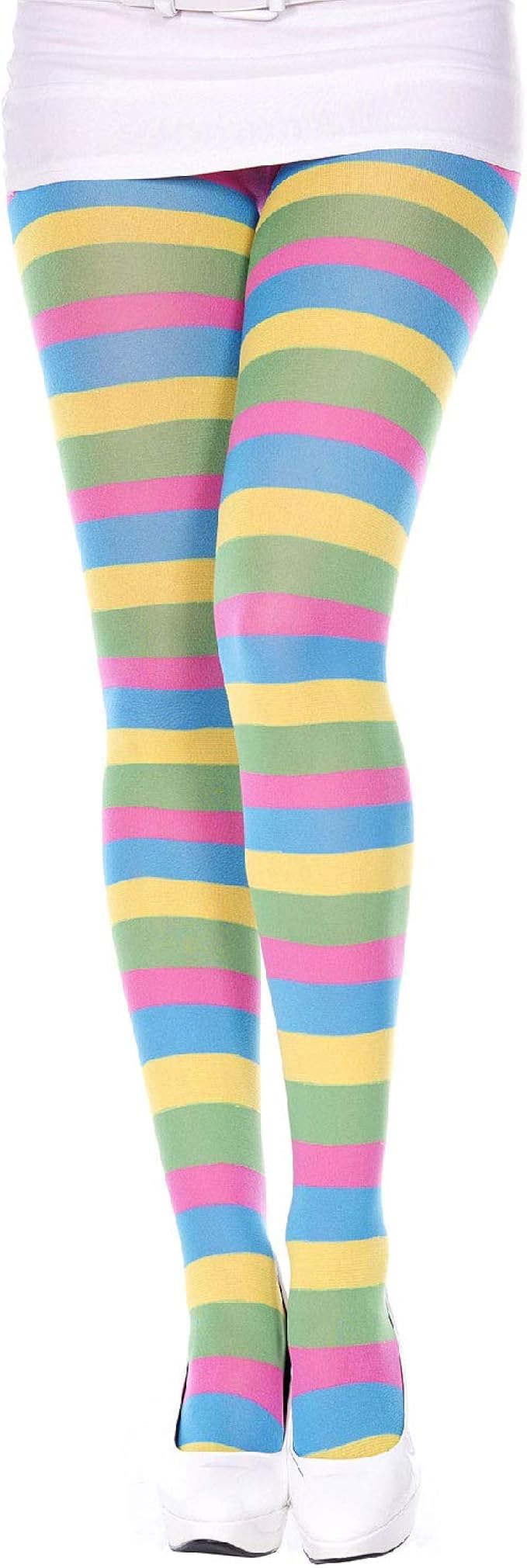 音乐legs 女式霓虹色条纹连裤袜