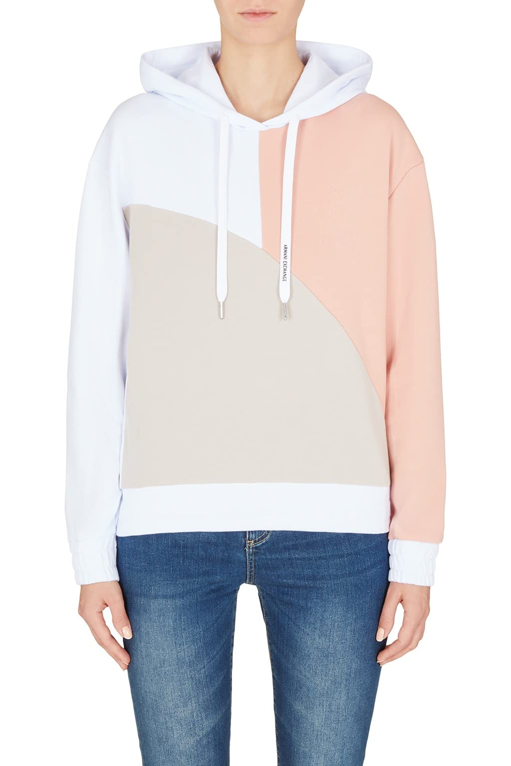 Armani Exchange Ladies Sustainability, hooded, multi-colored hooded sweatshirt