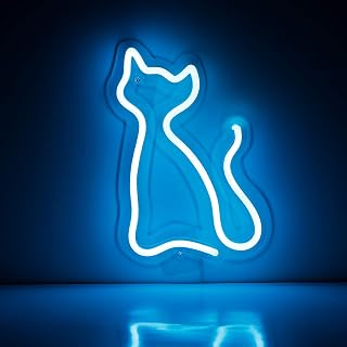 猫霓虹灯墙壁,酷炫霓虹美学标牌 适用于卧室