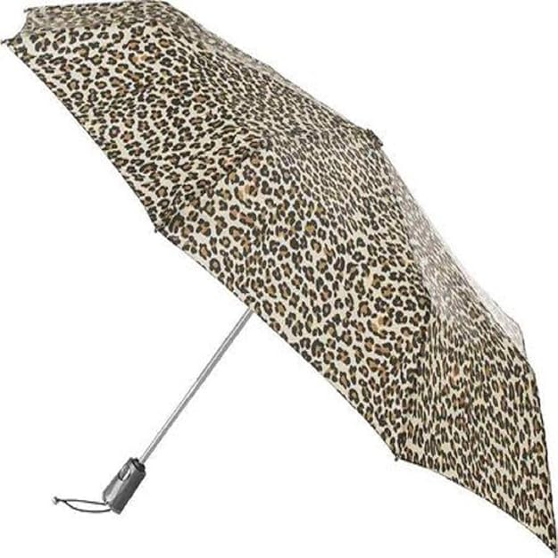 totes 都达斯 70mph 防风防湿自动开关雨伞 leopard spot one size