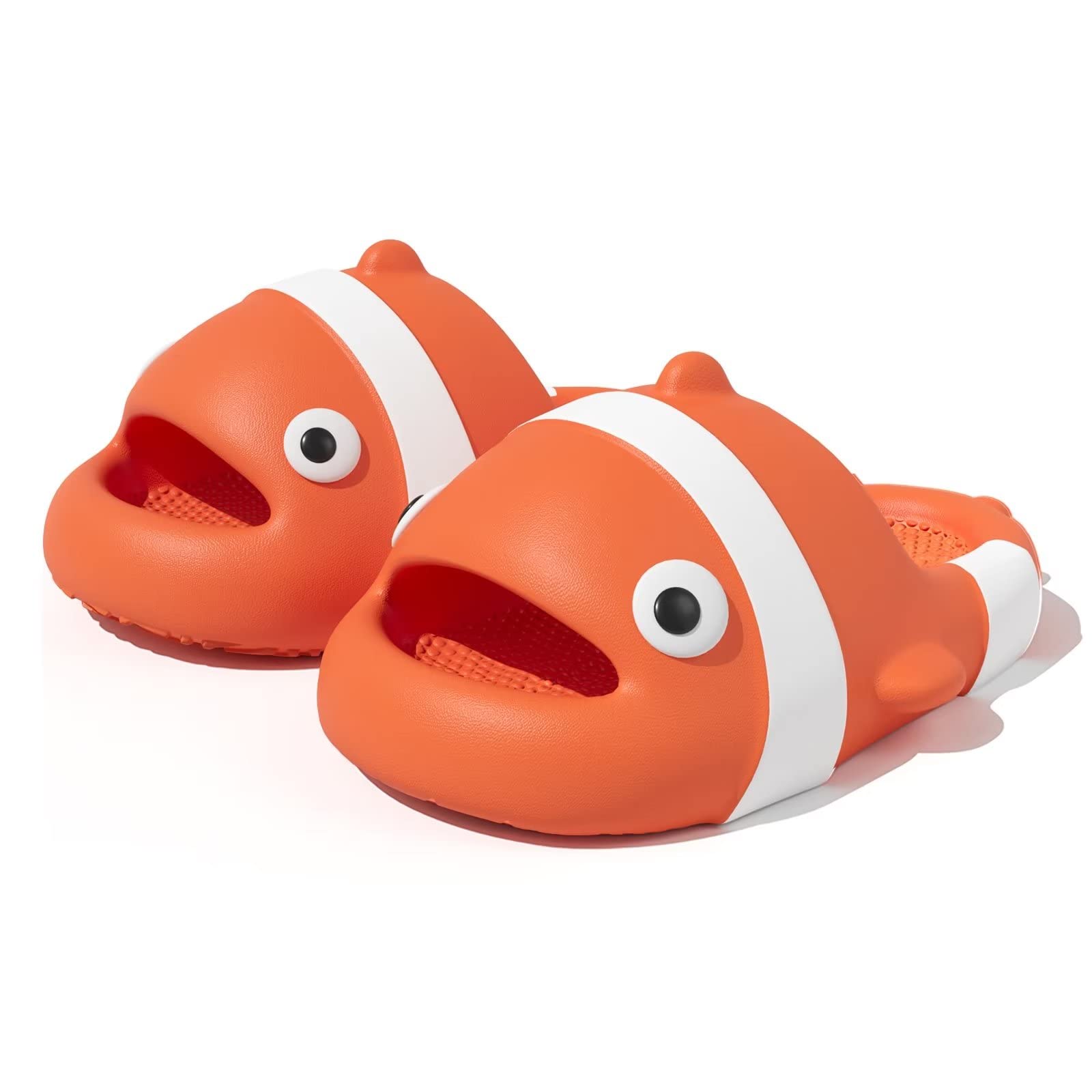 Jerzmy Cute clown fish Cloud Slide Children Toddler Novelty Fun Animal Boys Girls Home Slippers Non-slip soft beach sandals suitable for indoor and outdoor shower pools