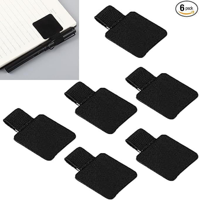 6 件套笔架,自粘皮革笔架,笔记本自粘笔架,弹性笔架,矩形平板电脑,日记