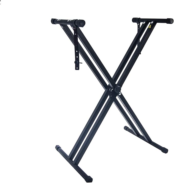 钢琴键盘支架带锁带,双 x 型可调节电动键盘钢琴支架,重型,可折叠