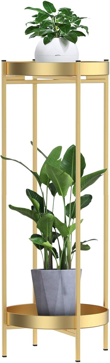 植物架 2 层金属户外和室内盆栽花架展示架 适用于家庭 花园 庭院 植物爱好者 亚马逊中国 家居
