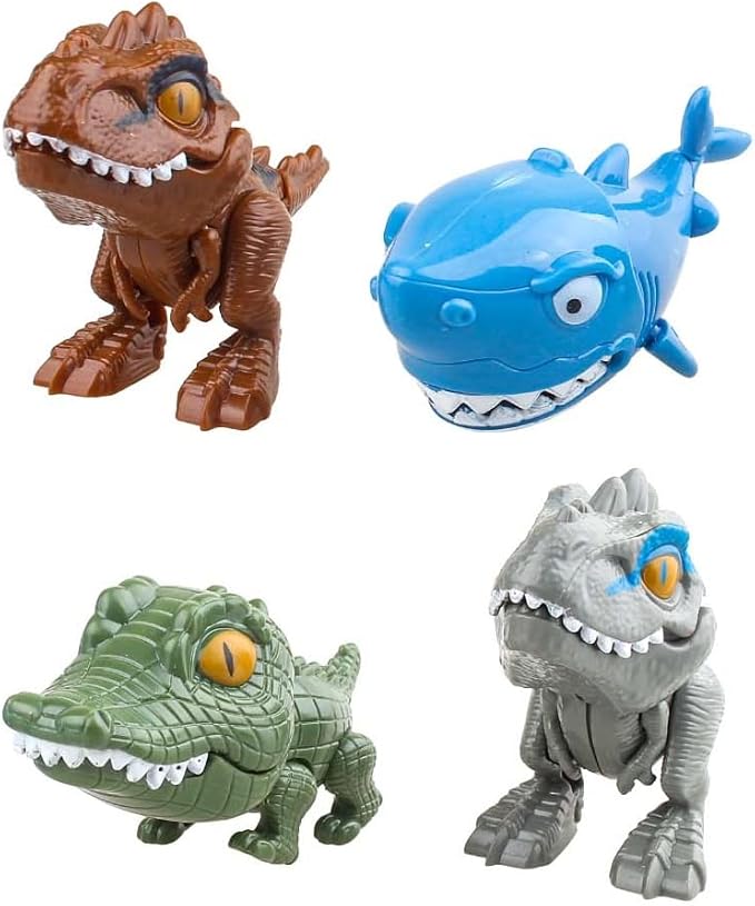 dr dingus chomp champs - 史前恐龙鲨鱼鳄鱼 - 4 件装