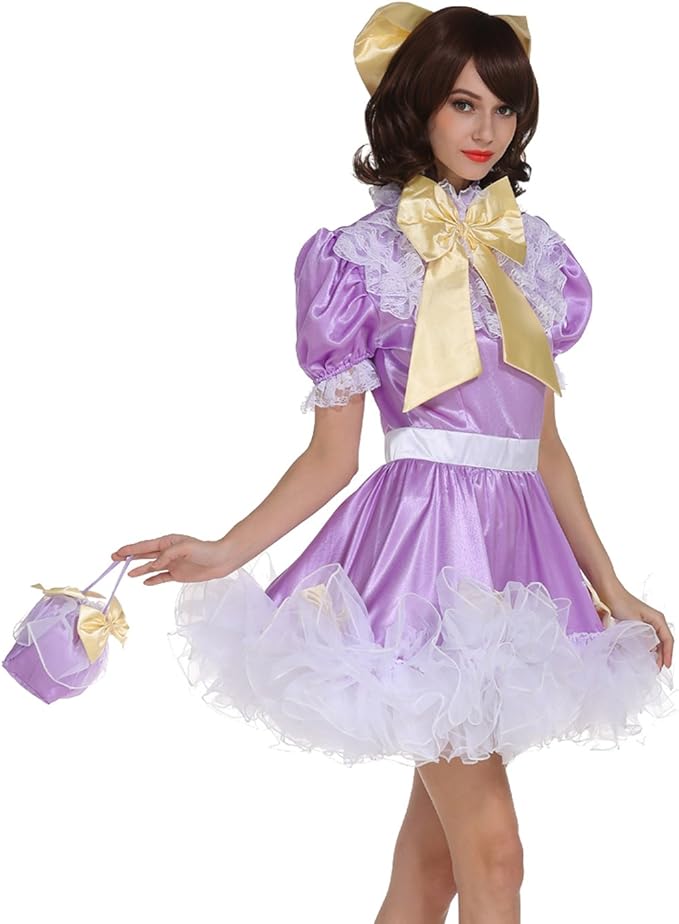 gocebabysissy女孩可上锁女仆蝴蝶结连衣裙染色蓬松交叉连衣裙跨性别