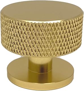 金色滚花装饰圆形金属旋钮,适用于梳妆台,橱柜,厨房,家具,壁橱门 - 12