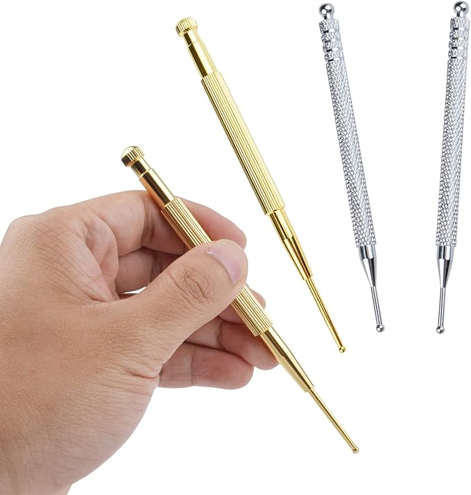 针灸笔面部反射工具,4 件穴位笔按摩工具,适用于深层组织,不锈钢双头