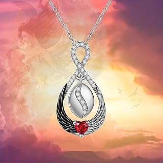 yiendoo 水晶天使之翼项链哥特式天使和魔鬼之翼项链填充水钻心形象征