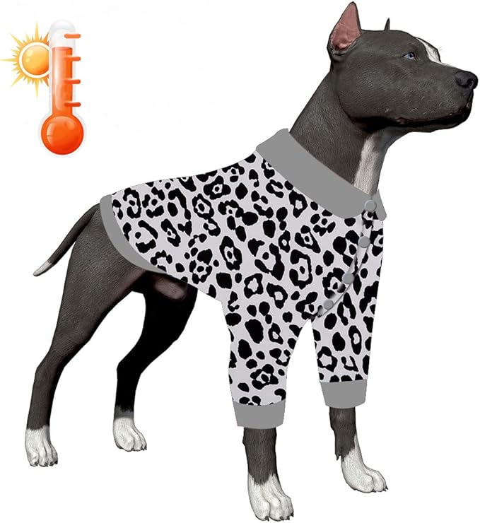 柔软法兰绒保暖狗狗冬季外套,更新亲肤面料简约黑白色大豹纹印花狗狗