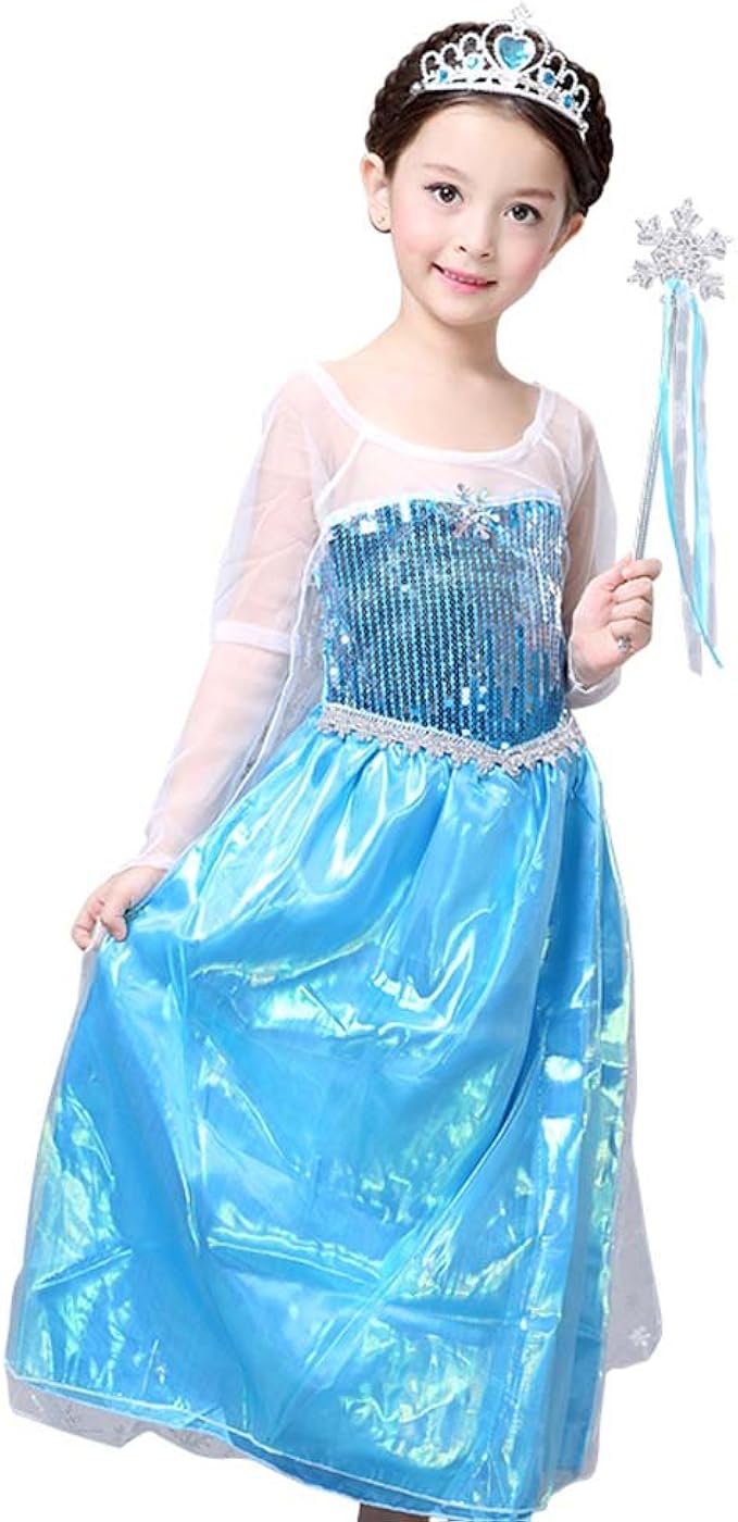 Peachi Princess E1 Disney 冰雪奇缘启发皇后elsa 服装连衣裙皇冠和树造福万圣节服装4 12 岁 6x 7 L G Dreamer 服饰箱包 亚马逊中国