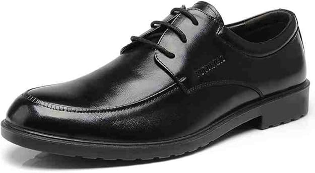 富贵鸟 男士商务皮鞋休闲鞋正装真皮皮鞋fgn系带男老板鞋b397582黑色
