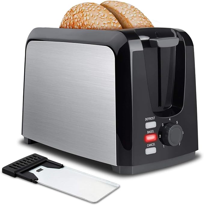 toaster 2 片烤面包机 *佳评级 prime 烤面包机 小巧拉丝不锈钢烤面包