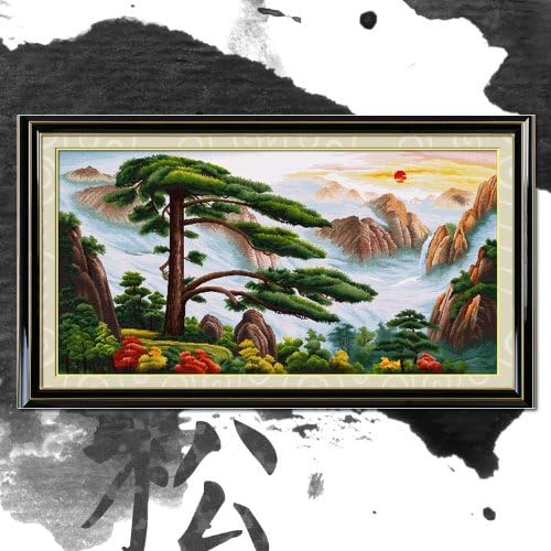钟爱一生 精准印花十字绣迎客松系列客厅大画大幅新款 门迎天下客