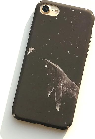 可爱鱼鲸星宇航员手机壳适用于苹果iphone 7 7 Plus 6 6s Plus 手机壳塑料7 系列黑色硬质有趣手机壳i6 亚马逊中国 手机通讯