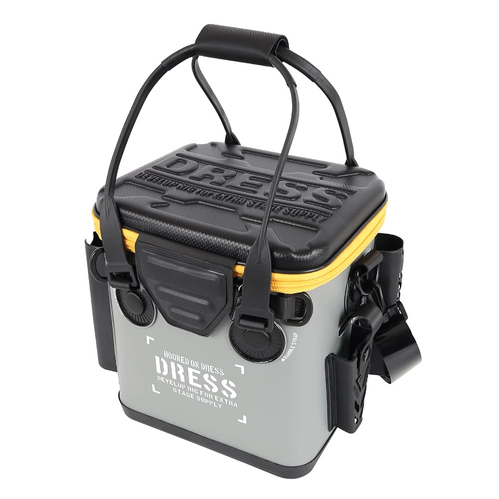 DRESS Backpack Gray/White (with mesh pockets) Fishing bucket/backpack buckle approx. 12 litre rod holder EVA Multi-function fishing box Waterproof storage container Tackle bag