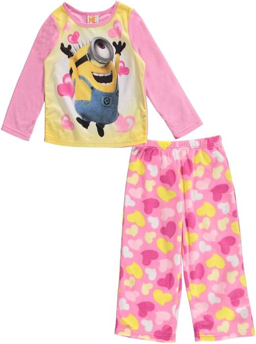 Minions 小黄人女童overjoyed Minion 2 件套睡衣 粉色 多色 2 岁 Minions 服饰箱包 亚马逊中国