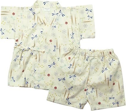 盛夏甚平 金贝 日本制婴儿男童山茶交叉布蜻蜓全身花纹甚平套装no Og 対象 18ヶ月 灰80 亚马逊中国 服饰箱包