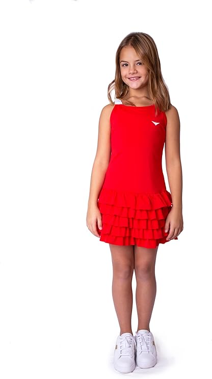 bace 女童褶边网球服 网球服 褶边网球服 青少年网球服 女童高尔夫球