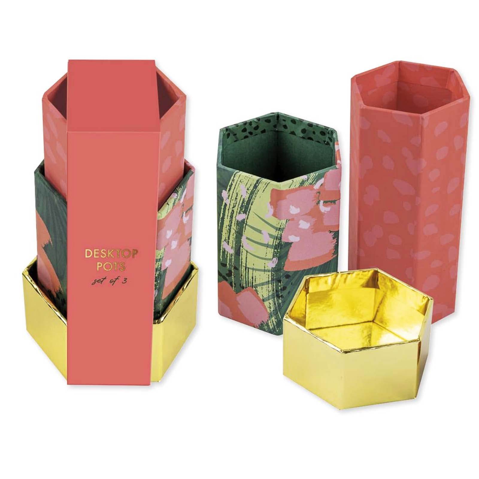 Tabletop planter Hexagonal pencil holder of different sizes Cosmetics makeup brush jar vase Stationery storage box
