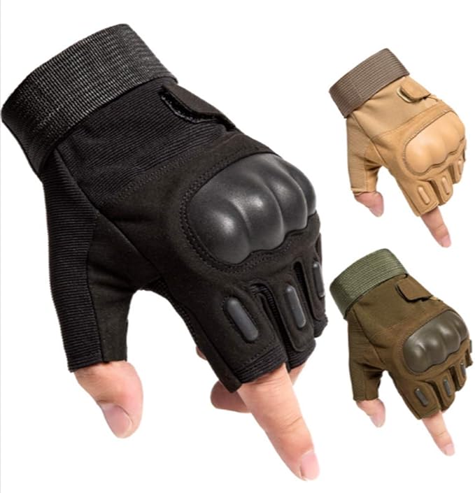 k-mover 耐用耐磨无指硬指关节战术手套半指摩托车驾驶骑马装备运动