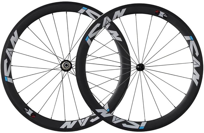 ican 50 毫米碳公路自行车车轮 700c clincher sapim cx 射线辐条轮辋