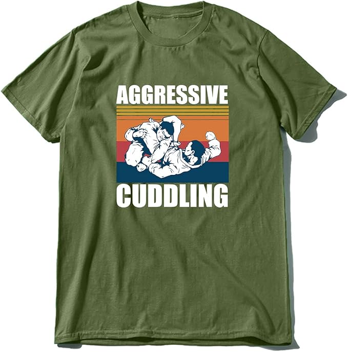 ju jitsu aggressive cuddling 复古 bjj mma jujitsu 搞笑男士衬衫