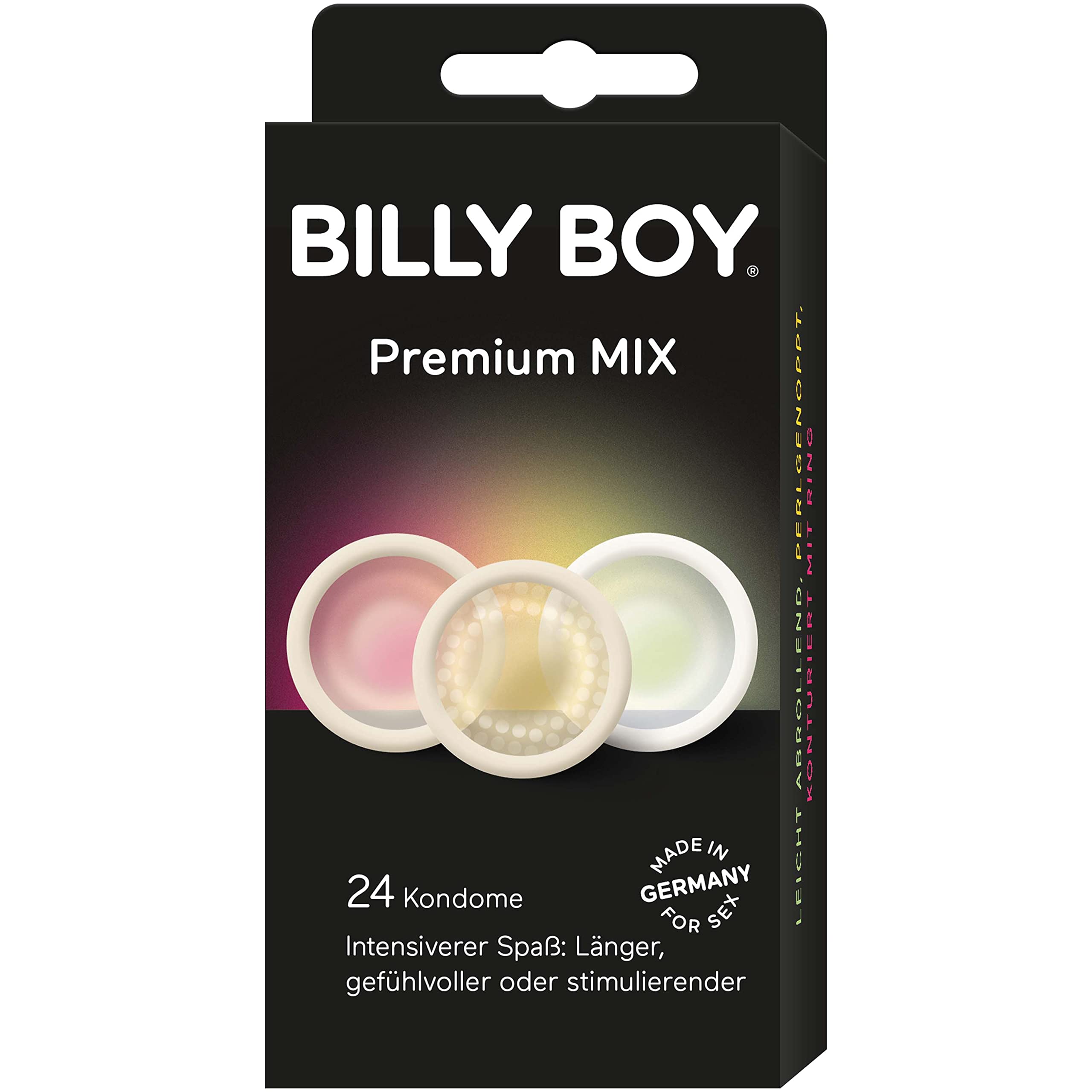 Billy Boy Condom Premium Blend Variety of Love Longer, pearl inlaid and easy to use clear condom 4-piece