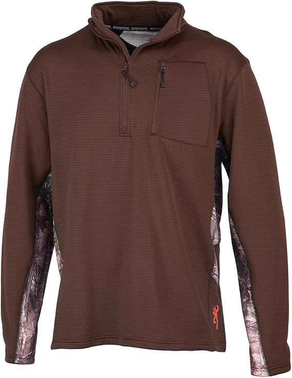 Browning Mens Belton Quarter Zip Sweater, Realtree Xtra Camo, Potting