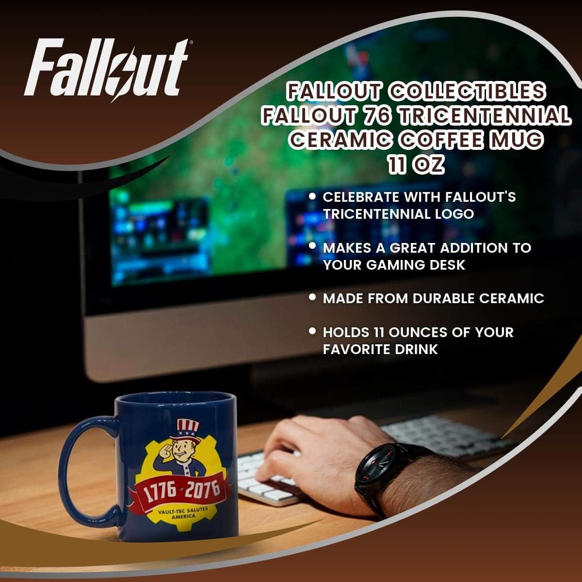 Fallout Collectibles Fallout 76 三十年陶瓷咖啡杯 11 盎司 亚马逊中国 厨具