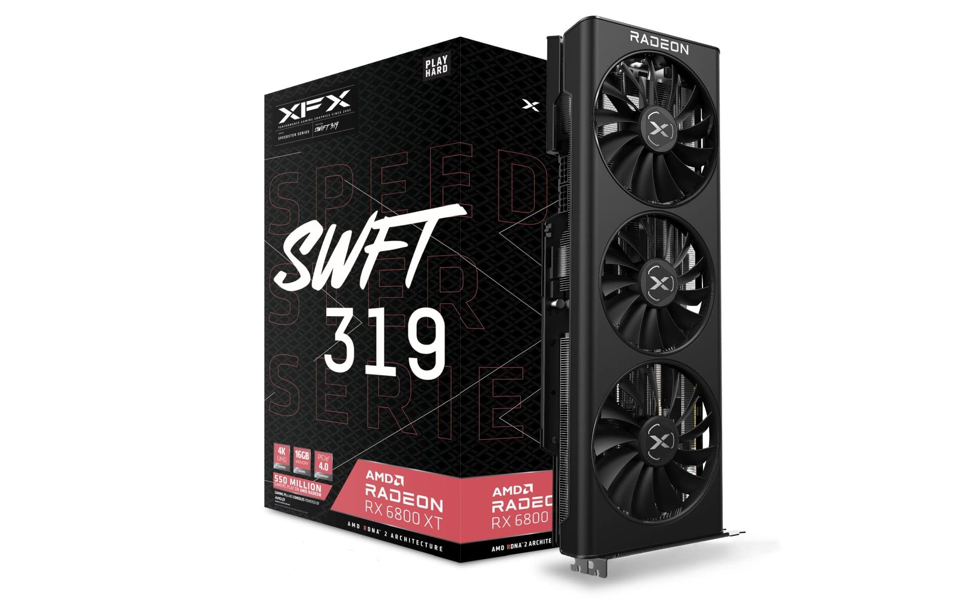 XFX Speedster SWFT 319 AMD Radeon™ RX 6800 XT CORE Gaming graphics card with 16GB GDDR6,AMD RDNA™ 2