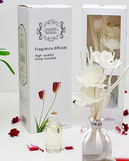 Fasiding 花馨语 明星代言高档礼品情人节礼物 无火香薰藤条精油套装 仿真干花不含酒精天然健康自然散发飘香四溢助睡眠熏香室内卧室香薰 家里有异味通通帮你搞定送人自用都是最佳之选