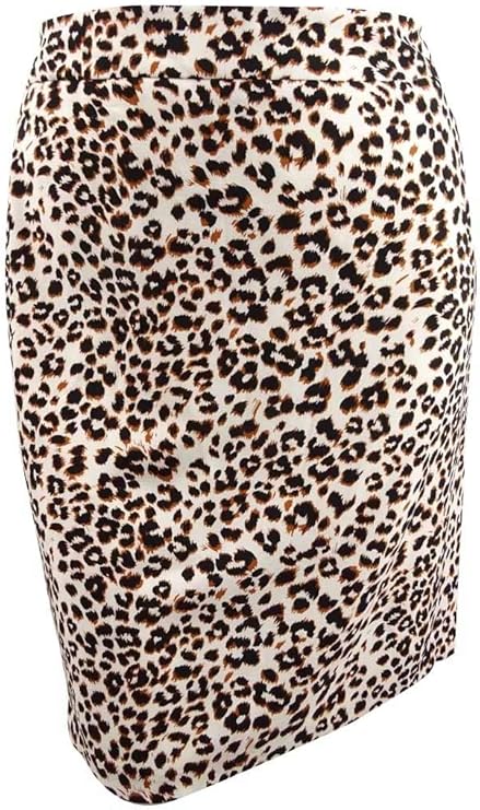 bar iii 女式时尚加大码动物印花铅笔裙 米色 1x 【bar iii】 服饰