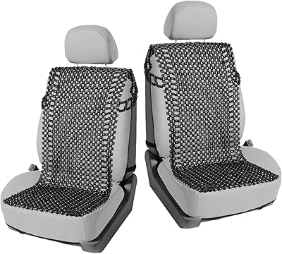 vaygway 串珠坐垫汽车驾驶员座椅套,耐用双串天然木珠 - 凉爽舒适通风