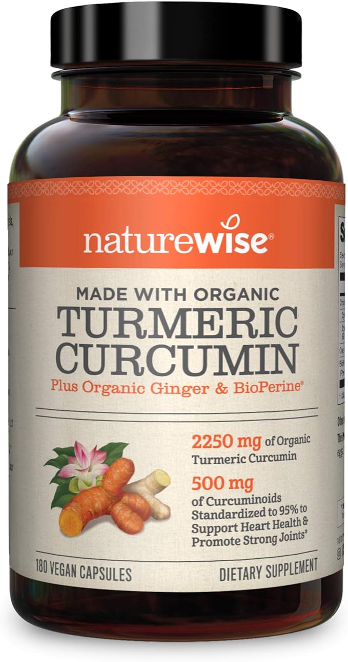 Naturewise 姜黄素 180粒含姜和双活性成分 新老包装更替 亚马逊中国 个护健康