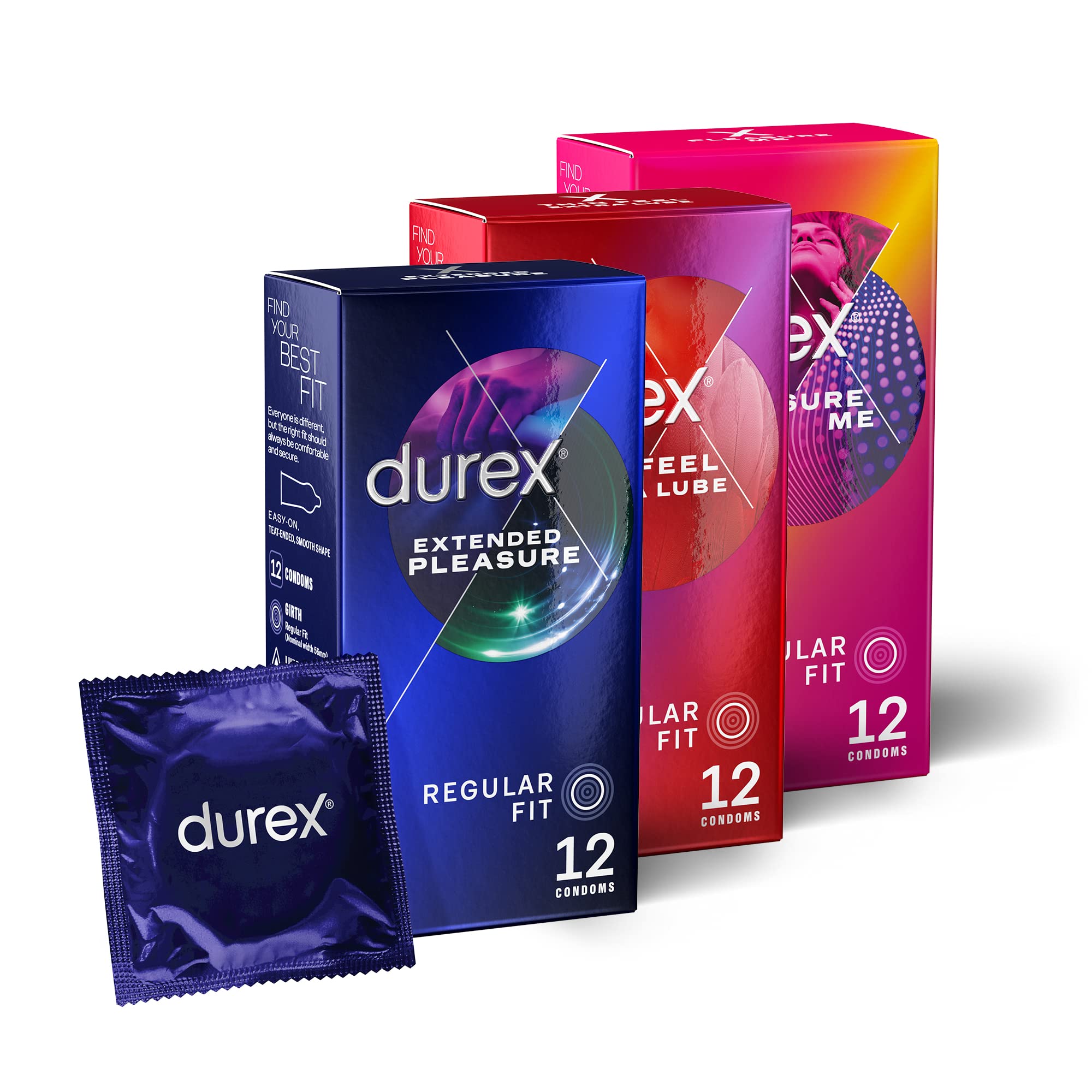 6 X Durex * Set (Extended Pleasure -, Intimacy -,Pleasure Me - Combination deal)