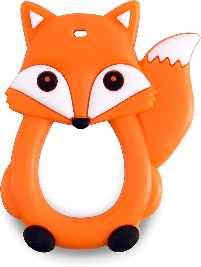 sweetbee friendly fox 多纹理,柔软舒缓,易握,硅胶牙胶玩具(不含双酚