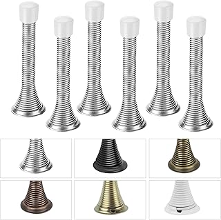 6 件装黑色弹簧门挡 cin&go 3-1/4 英寸重型弹性弹簧门架,不锈钢