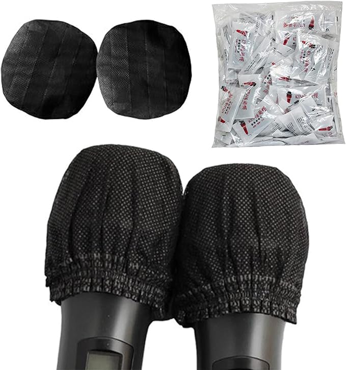 麦克风套,100 件一次性麦克风套独立包装麦克风套,适用于卫生麦克风套